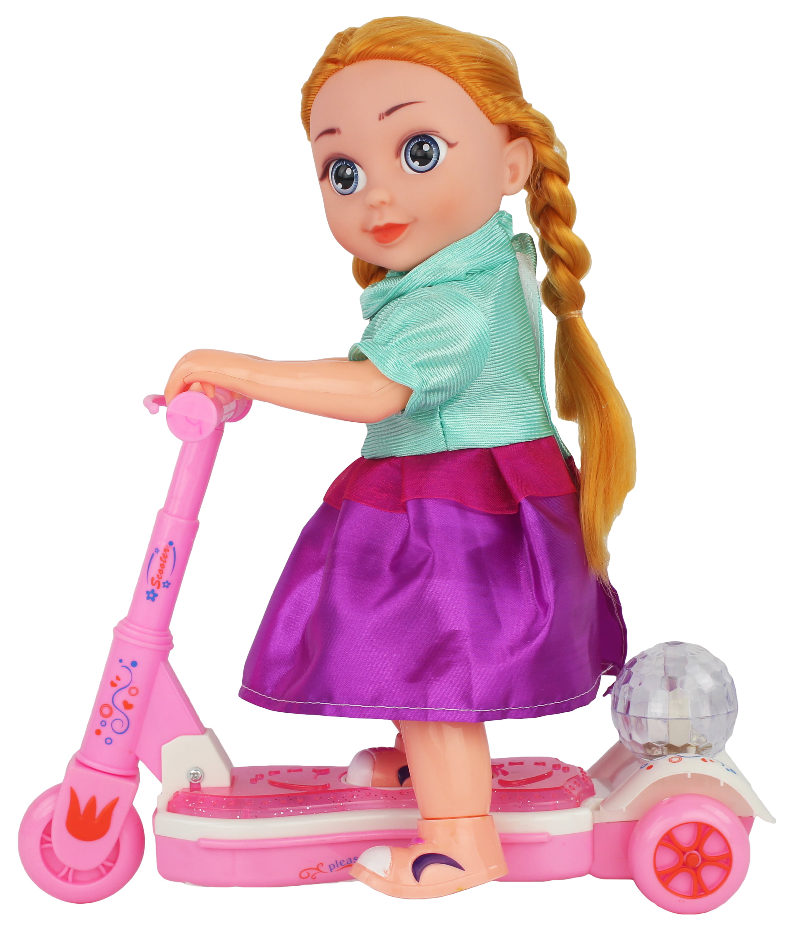 Battery Operated Fashion Girl Doll Riding Scooter ANJ Kids New Holiday Toy 