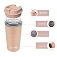 thumbnail image 4 of Aquaphile Vacuum Insulated Coffee Travel Mug Double Walled Reusable Tumbler Cups Light Pink 17 Fluid Ounces, 4 of 7