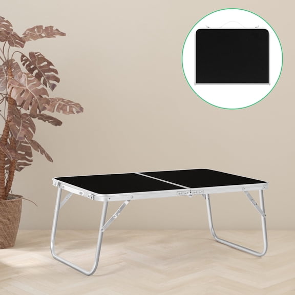 23.6x15.7in Black Foldable Camping Table - Portable Outdoor & Indoor Table with Carry Handle