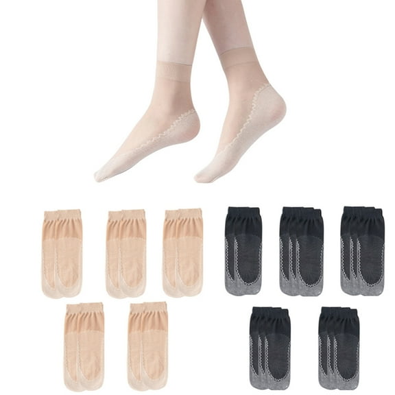 YIGSECU Sheer Short Socks Sheer Ankle Highs Socks,Soft Tight Hosiery Thin Nylons Socks