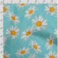 thumbnail image 3 of Soimoi Floral Print, Poly Taffeta Fabric, Decor Sewing Fabric by The Yard 56 Inch Wide, Decorative Fabric for Outdoor Upholstery, Umbrellas and Home Accents, Sky Blue, 3 of 5