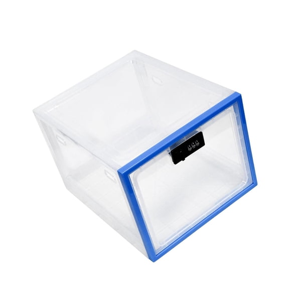 Wosthever Caja con cerradura para almacenamiento a prueba de niños y duradera Almacenamiento y organización del hogar azul 30.3 x 23.6 x 19.3 cm