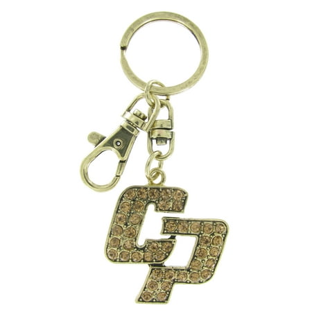 - Large Topaz Crystal Cal Poly CP Logo Key Charm
