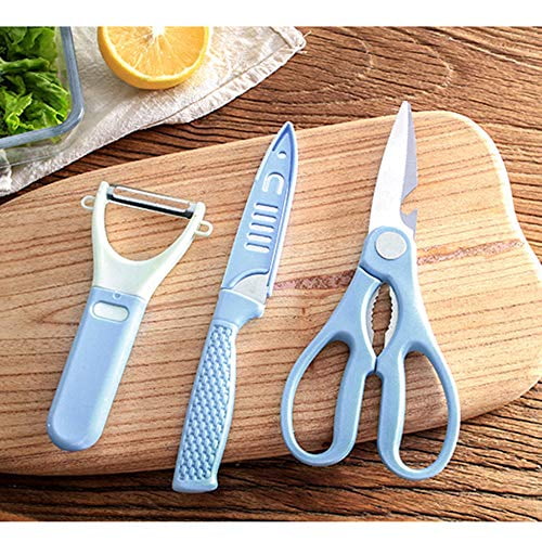 Peeler Kitchen Scissors 3Pcs Set Poultry Shears,Ultra Sharp Small Paring Knife 