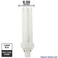 thumbnail image 2 of Philips PL-C 18W 2700K G24D-2 Double Tube 2-Pin Fluorescent Light Bulb, 2 of 4