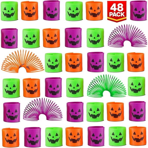 Slinkies, 48 Coil Springs for Kids - Halloween Party Favors & Trick or Treat Bags Stuffers