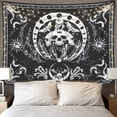 thumbnail image 3 of Tapiz de pared con esqueleto de calavera, tapiz de polilla de serpiente en blanco y negro, tapiz de mandala, tapiz de luna para colgar en la pared (polilla, L / 130x150cm) JM, 3 of 5