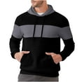 thumbnail image 6 of Atogsazn Men's Oversized Hoodies Casual Pullover Colorblock Long Sleeve Hooded Sweatshirt Fleece Fall Winter Clothes C-Black XXXL on Clearance, 6 of 8