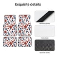 thumbnail image 4 of Honeii Red Blue Leaves Print Car Foot Mat Four-Piece Set - Front & Rear Universal Car Floor Mats for SUVs, Trucks, Sedans, 4 of 7