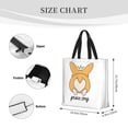thumbnail image 4 of Vsdgher Prince Corgi Dog print Tote Bag for Women Shoulder Bag with Zipper Large Shoulder Bag Handle Handbag Portable Washable for Travel, Work, 4 of 8
