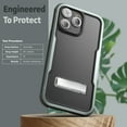 thumbnail image 6 of Encased Exos-Armor Designed for iPhone 14 PRO Case with Belt Clip Holster [Ultra Protective] Aluminum Frame and Metal Kickstand (Gray), 6 of 9