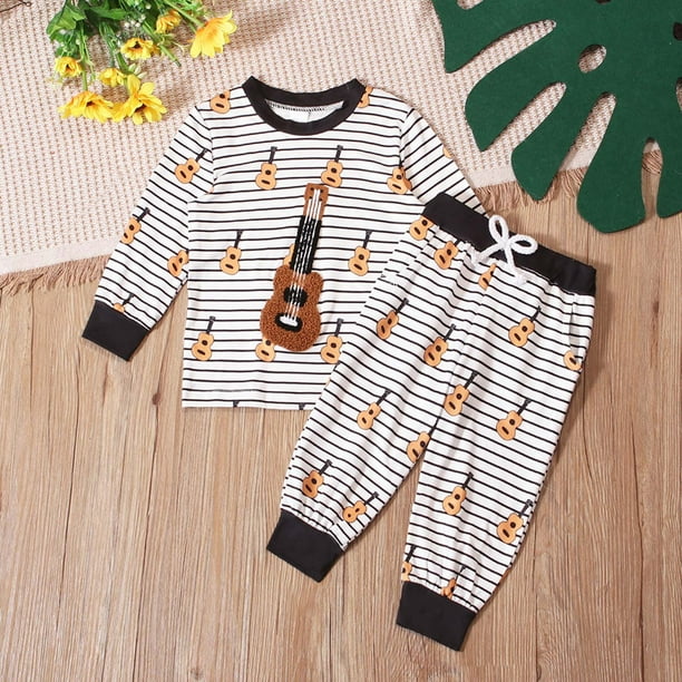Cowsor Toddler Guitar Outfit Pants Set Baby Girl Outfit Long Sleeve Top and Jogger Set Kids Infant Fall Clothes