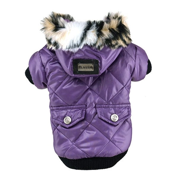 E-Trad Winter Warm Padded Dog Jacket Pet Dog Cat Coat Hoodie Apparel ...