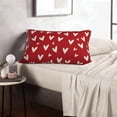 thumbnail image 5 of Red Valentines Pillow Covers 12 X 20 Inch Set of 2, Valentine'' Day Love Heart Holiday Decorative Throw Pillows Valentine Cushion Cases for Couch Home Sofa Living Room Outdoor, 5 of 6