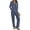 Dark Blue, variant on PRETTYGARDEN Women's 2 Piece Lounge Sets Ribbed Knit Long Sleeve V Neck Pullover Tops Wide Leg Pants Spring Fall Outfits
