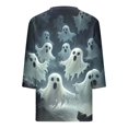 thumbnail image 5 of Zorckvet Women's T-Shirt - Ghost Print, 3/4 Sleeve & V-Neck, 5 of 5