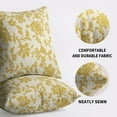 thumbnail image 5 of Yellow Floral Block Print Pillow Covers 20x20 Set of 2 Rustic Old Style Modern Vintage Flower Pattern Cream Decorative Throw Pillow Cases Outdoor Farmhouse Decoration for Sofa Couch Bed, 5 of 6