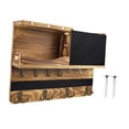 thumbnail image 2 of deevoka Key and Mail Holder Mails Holder Organizer Wood Wall Mounted for Hallway Mudroom Brown, 2 of 9