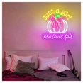 thumbnail image 1 of Letrero De Neón Just A Girl Who Loves Fall, Ideal Para Decorar Paredes Del Hogar, Con Luz Regulable De 52cmx55cm, 1 of 2