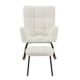 thumbnail image 5 of Modern Nursery Rocking Chair with Foot Pedal for Mom and Baby, Lounge Chair with High Backrest and Armrest, Accent Chair for Nursery Living Room Bedroom Balcony Offices, Off White, 5 of 7