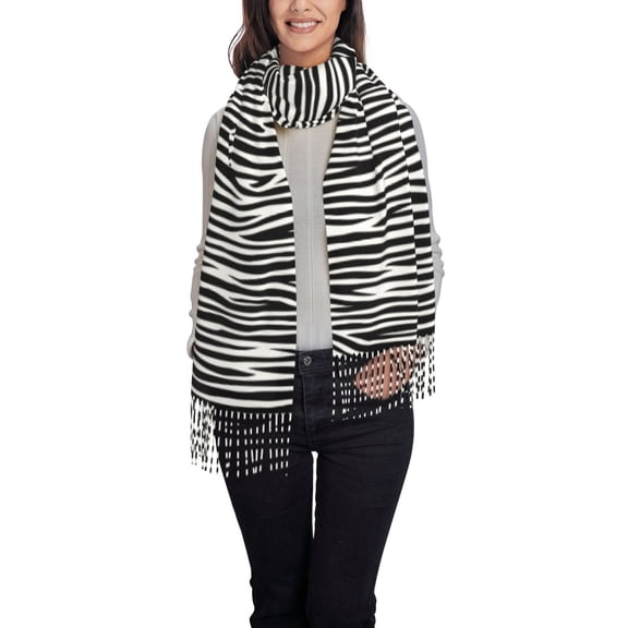 Xecao Zebra Skin Pattern Womens Winter Scarf Fall Scarf Oversized Large Scarf for Women Warm Shawl Wrap