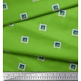 thumbnail image 3 of Soimoi Green Georgette Viscose Fabric Boxes & Artistic Leaves Print Fabric by Yard 42 Inch Wide, 3 of 3