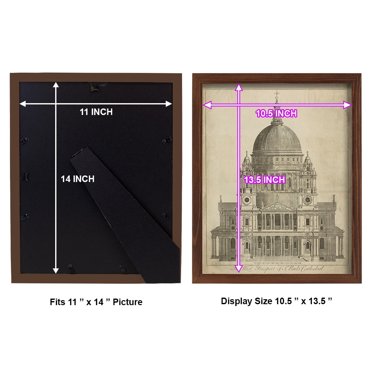 St. Paul's Cathedral -Framed Print w/glass-Chestnut