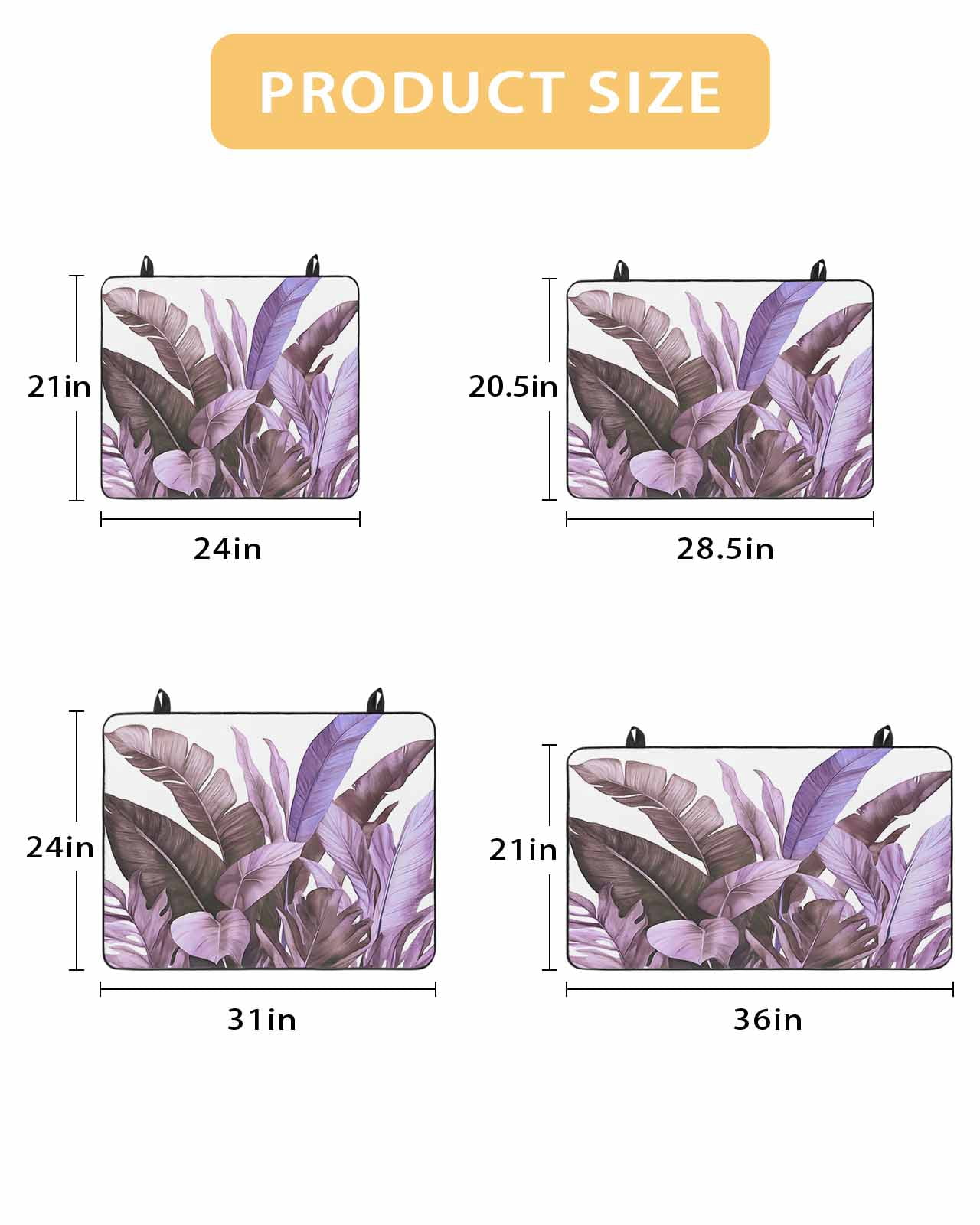 nqOlkjepod Large Induction Cooktop Protector Mat 24"x21", Purple Tropical Leaves Stove Top Covers for Electric Stove, Simple Watercolor Palm Plants Stove Burner Cover Mats, Glass Top Stove Cover