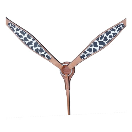 HILASON Western Horse Leather Breast Collar Set White Leopard