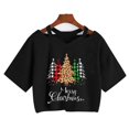 thumbnail image 1 of Ropa de Navidad, camiseta de reno, leopardo, árbol, Tops cortos de Feliz Navidad, camiseta de Harajuku gótico para mujer, camiseta de Año Nuevo, 1 of 4