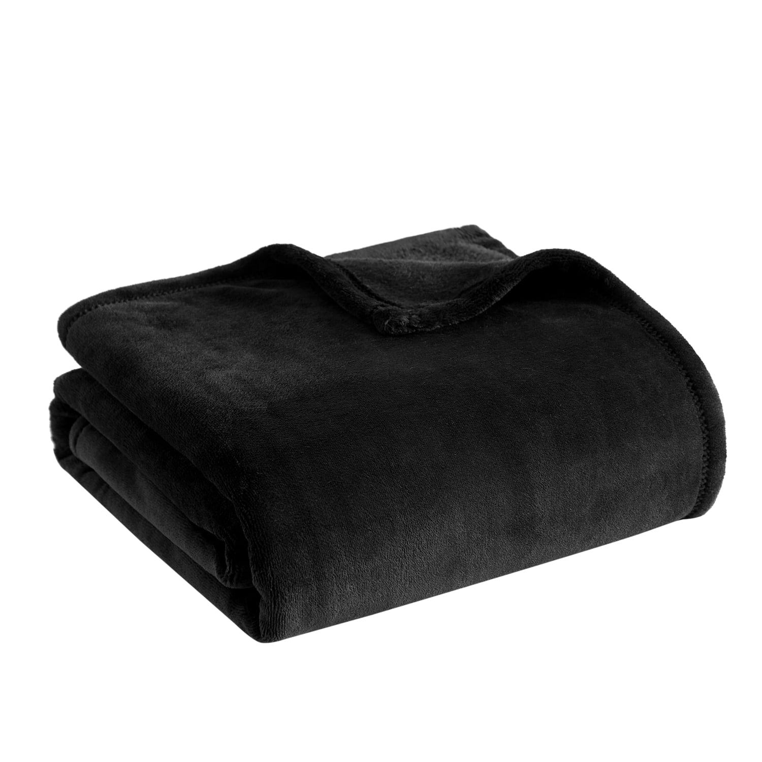Mainstays Super Soft Plush Oversized Couch Throw Blanket, Black, 50 x 72 in