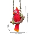 thumbnail image 3 of 5.5in Hanging Parrot Swing Resin Garden Statue, Outdoor Bird Sculpture for Patio Balcony Yard Decoration, Lifelike Animal Ornament for Home Guesthouse Porch Decor, 3 of 4
