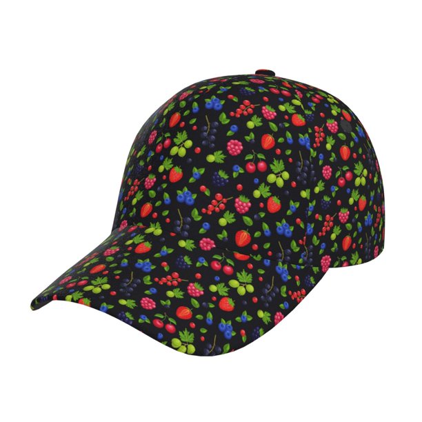 Fotbe Berries Gorro Clásico de Béisbol, Gorra Ajustable con Broche Snapback, Gorro de Exterior de Algodón Suave