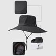 thumbnail image 3 of TFEOQRY Men's Fishing Hat Wide Brim UV Protection Adjustable Strap Fishing Hiking Outdoor Bucket Hat, 3 of 6