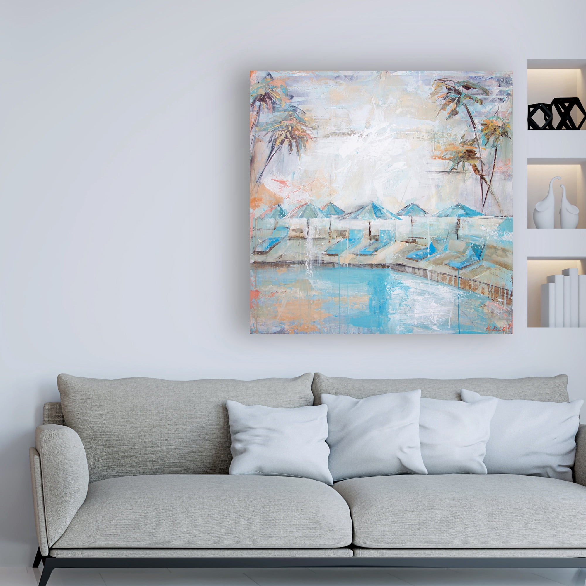 Trademark Fine Art 'Poolside at Kahala' Canvas Art by Kym De Los Reyes