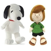 Plush 12" Peppermint Patty & Snoopy Set Peanuts HOLIDAY Rare Christmas Doll New