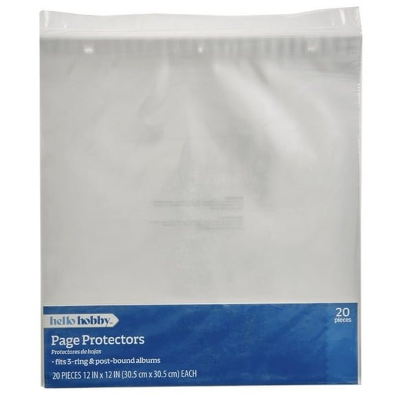 Hello Hobby 12" x 12" Page Protectors, Acid-Free 20 Count