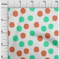 thumbnail image 2 of oneOone Cotton Poplin Turquoise Green Fabric Polka Sewing Material Print Fabric By The Yard 42 Inch Wide, 2 of 4