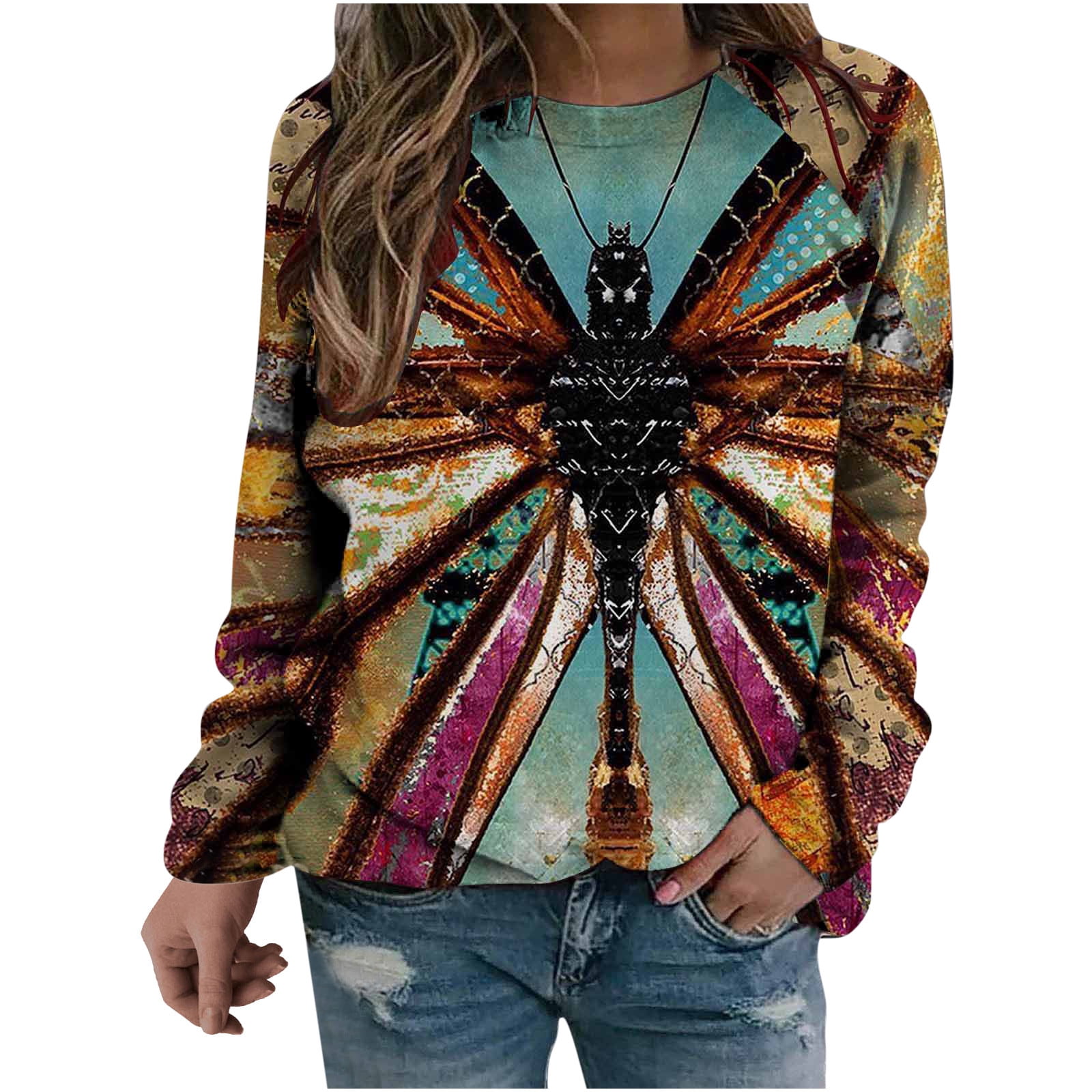 Women Long Sleeve Shirts Tunic Tops 