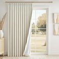 thumbnail image 5 of Natural Pinch Pleat 100% Blackout Curtains,Linen Blended Thermal Insulated Window Curtains 95 inch for Living Room Bedroom Heat Blocking Pinch Pleat Drapes with Hooks Rings 2 Panels Set, 5 of 8