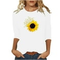 thumbnail image 1 of Birdeem Blouses pour Femmes T-Shirt Imprimé Mode Manches 3/4 Blouse Col Rond Hauts Décontractés, 1 of 12