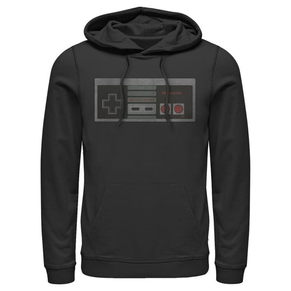 Men's Nintendo Controller Pull Over Hoodie Black X Large