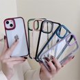 thumbnail image 2 of Funda de silicona transparente 3 en 1 para iPhone 14 13 12 11 Pro Max XS XR 7 8 Plus SE 3 2 marco cuadrado cubierta traseraFor iPhone 13 ProMax Gao Jinjia LED, 2 of 2
