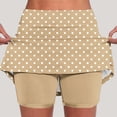 thumbnail image 2 of Lcziwo Women Skirts Mini Length Stretchy High Waist Dot Print Skorts Tennis Athletic Golf Casual Summer Skort with Pockets Khaki,XXL, 2 of 6