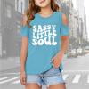 thumbnail image 2 of SNKSDGM Late July Girls T Shirts Children Kids Girls Short Sleeve Cold Shoulder T Shirts Kids Summer Oversized Tops Casual Crewneck Basic Tees Girls White T Shirt for Tie Dye 4-5 Years, 2 of 2
