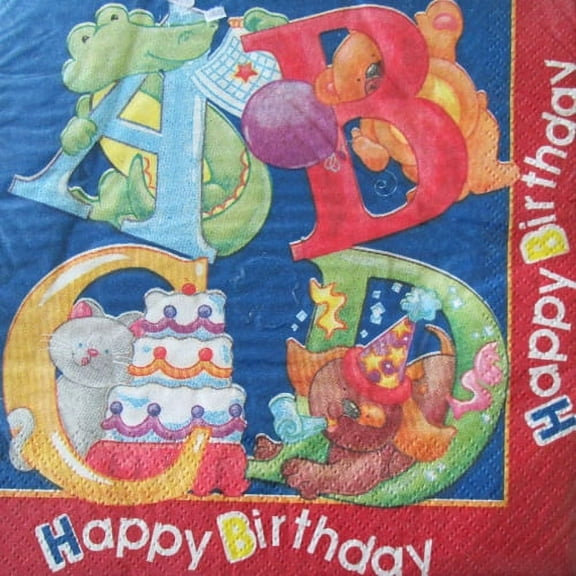1st Birthday 'Alphabet' Lunch Napkins (16ct)