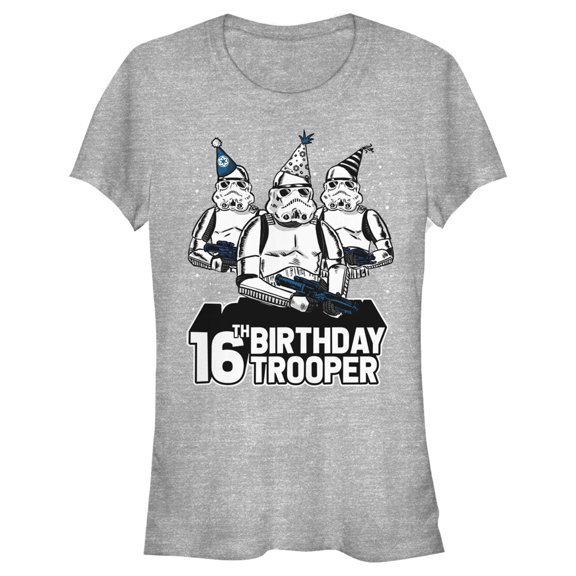 Junior's Star Wars Stormtrooper Party Hats Trio 16th Birthday Trooper Graphic Tee Athletic Heather X Large