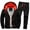 Black, variant on Fesfesfes Men's Fall And Winter Loose Casual Solid Color Jacket Pants Two-piece Suit Plus Size $10