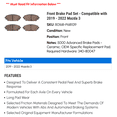 thumbnail image 2 of Front Brake Pad Set - Compatible with 2019 - 2022 Mazda 3 2020 2021, 2 of 2