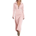 thumbnail image 2 of Wowcloth Women's Solid Color Long Sleeve Lapel Collar Slim Fit Casual Long Dress for Daily Wear, 2 of 8